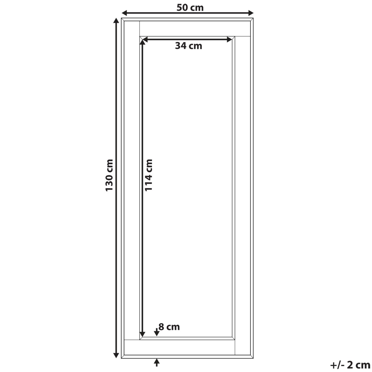 Lustro ścienne FENIOUX 50 cm 130 cm Srebrny