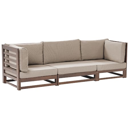 Sofa ogrodowa dla 3 osób TRANI Modułowy Certyfikowane drewno akacjowe Ciemnobrązowy