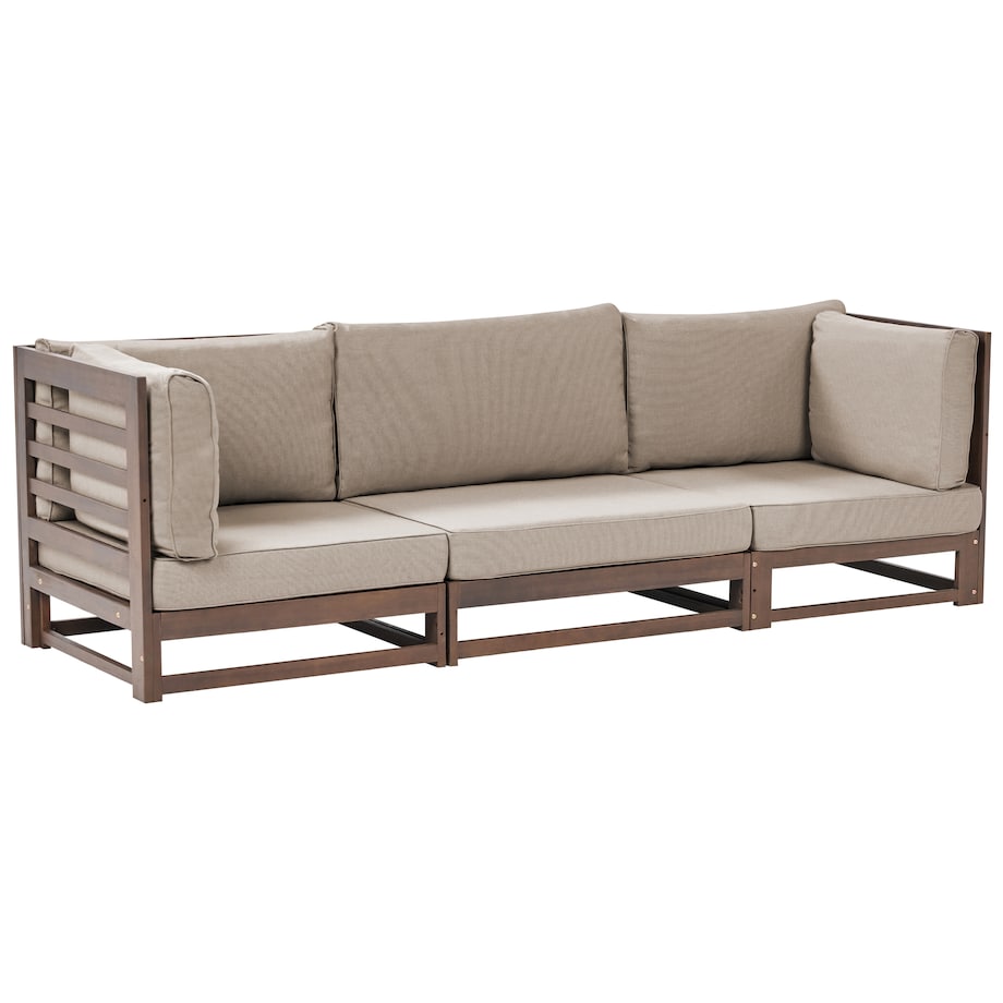 Sofa ogrodowa dla 3 osób TRANI Modułowy Certyfikowane drewno akacjowe Ciemnobrązowy