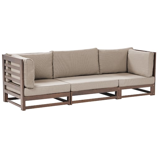 Sofa ogrodowa dla 3 osób TRANI Modułowy Certyfikowane drewno akacjowe Ciemnobrązowy