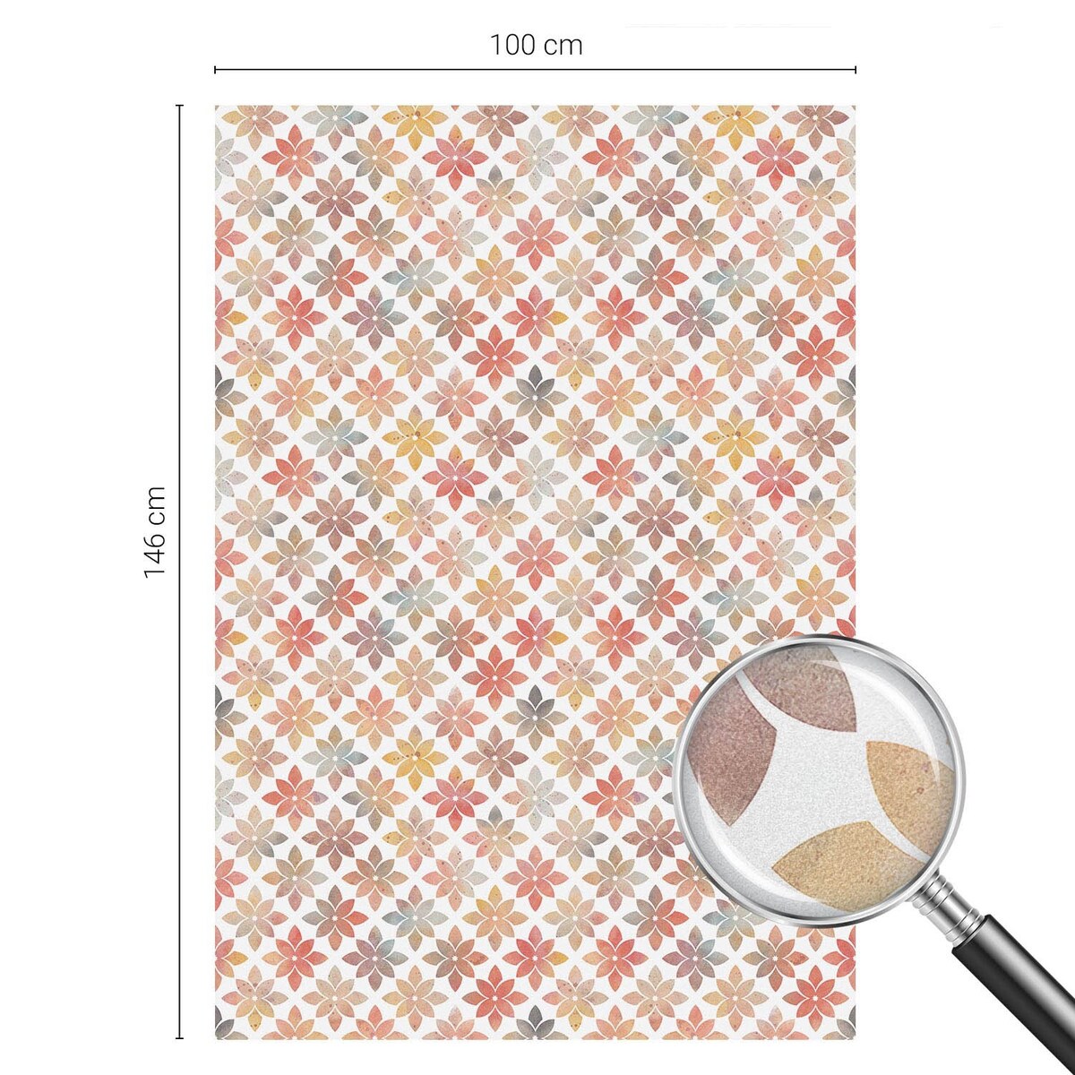 Folia okienna chroniąca prywatność - Kolorowe kwiaty na białym tle - 100x146 cm