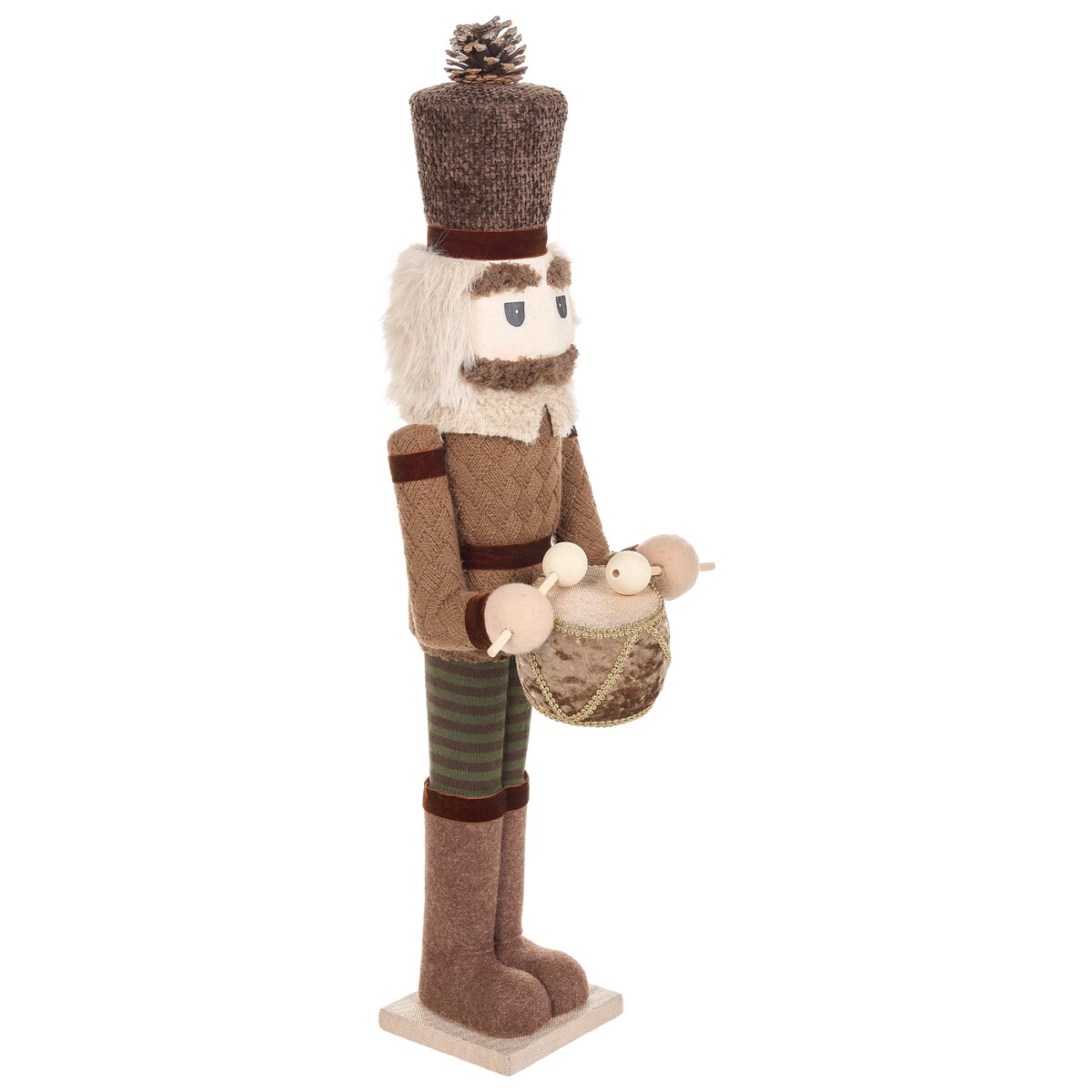 Zestaw 2 figurek dekoracyjnych KOLARI 68/91 cm Dziadek do orzechów Brązowy
