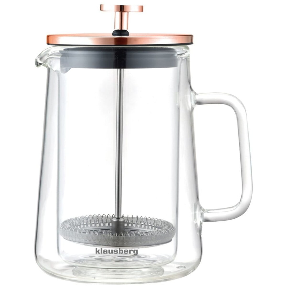 Zaparzacz do kawy herbaty 0.60L French Press różowe złoto KLAUSBERG