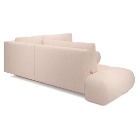 Narożnik pikowany, rozkładany z funkcją spania SOHI, Curio 60 - jasny róż