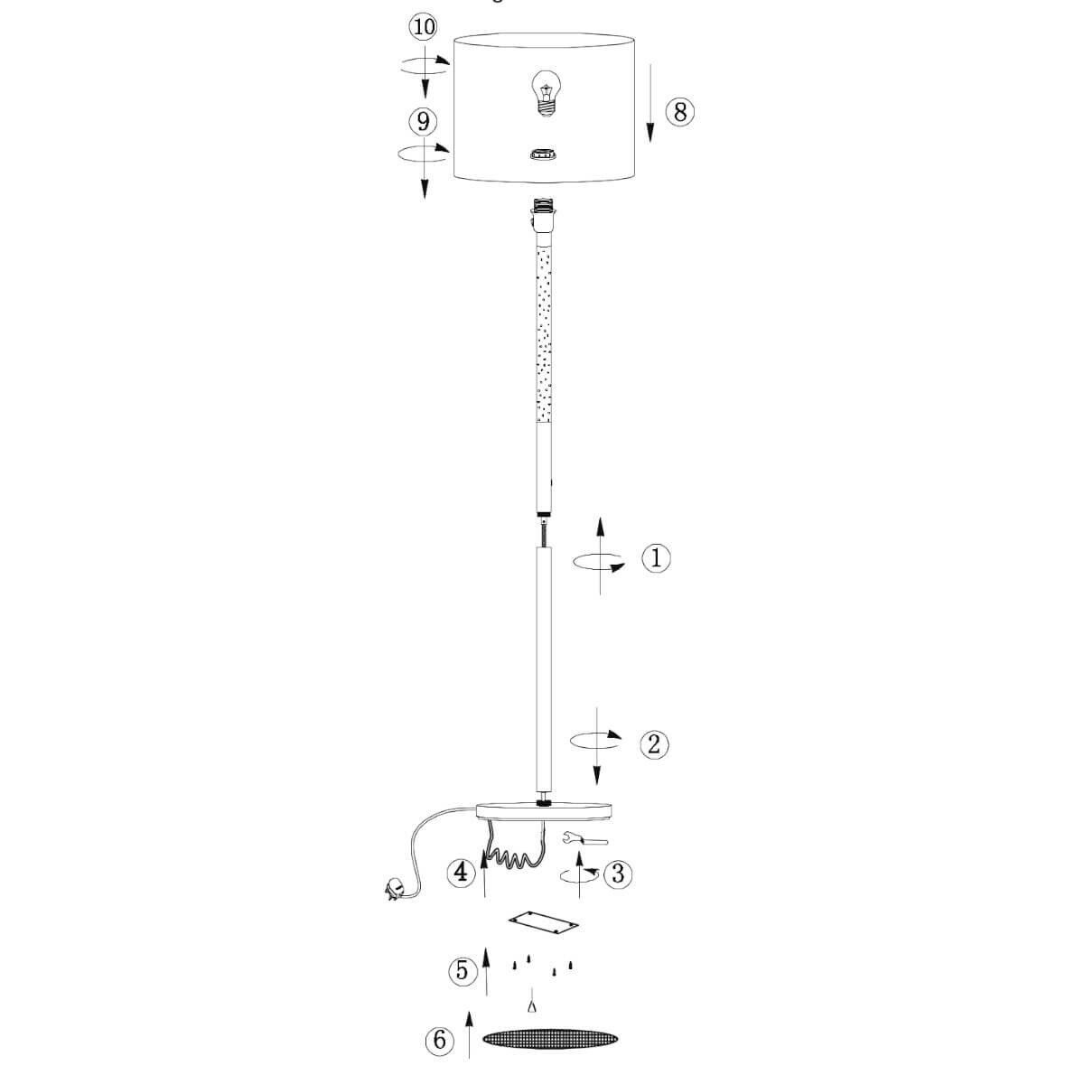 Podłogowa lampa ze ściemniaczem Andromeda 71620 Endon LED metal biały srebrny