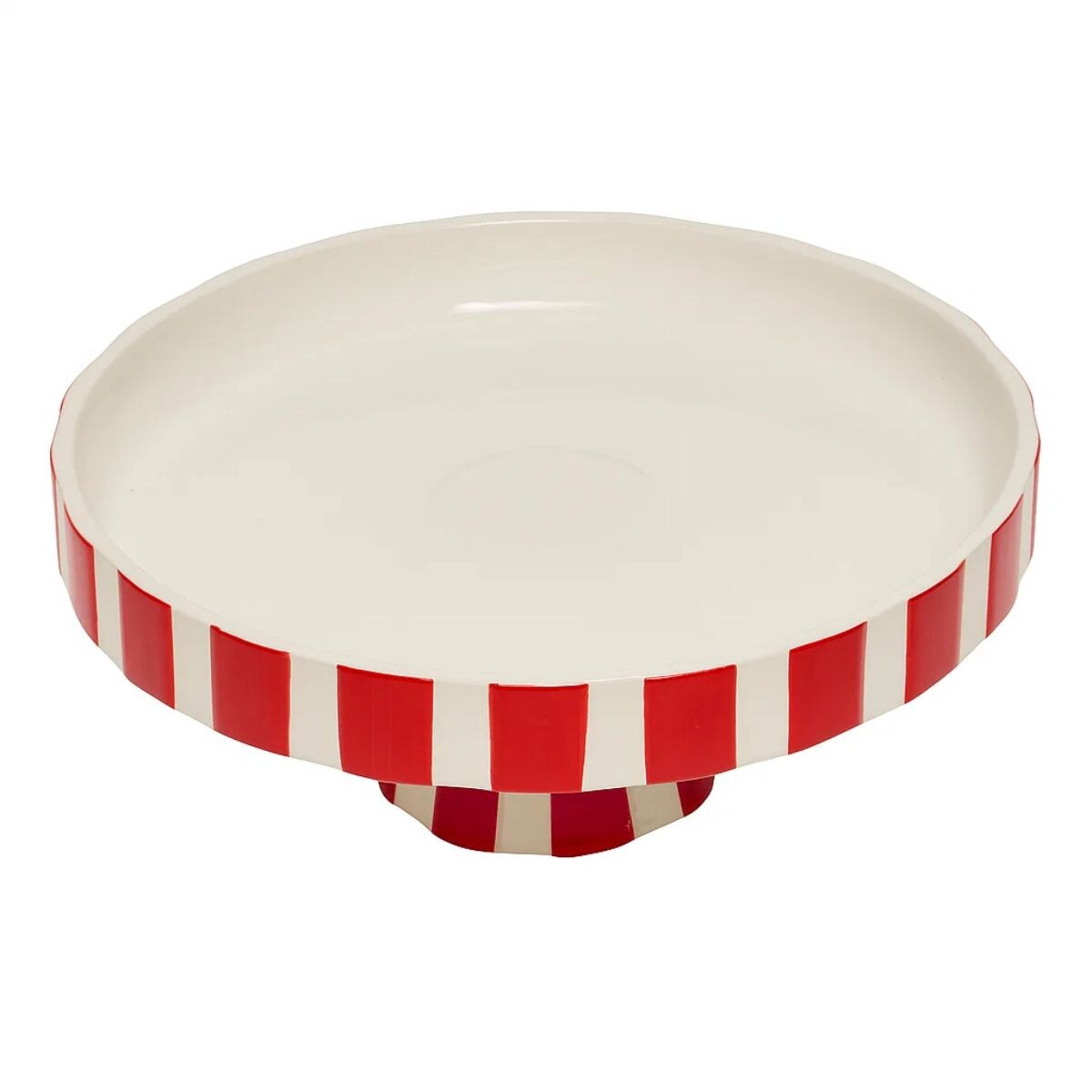 Ceramiczna patera świąteczna, czerwono-biała, Ø 27 cm