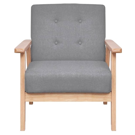 vidaXL Zestaw wypoczynkowy: sofa i fotel, materiałowy, jasnoszary
