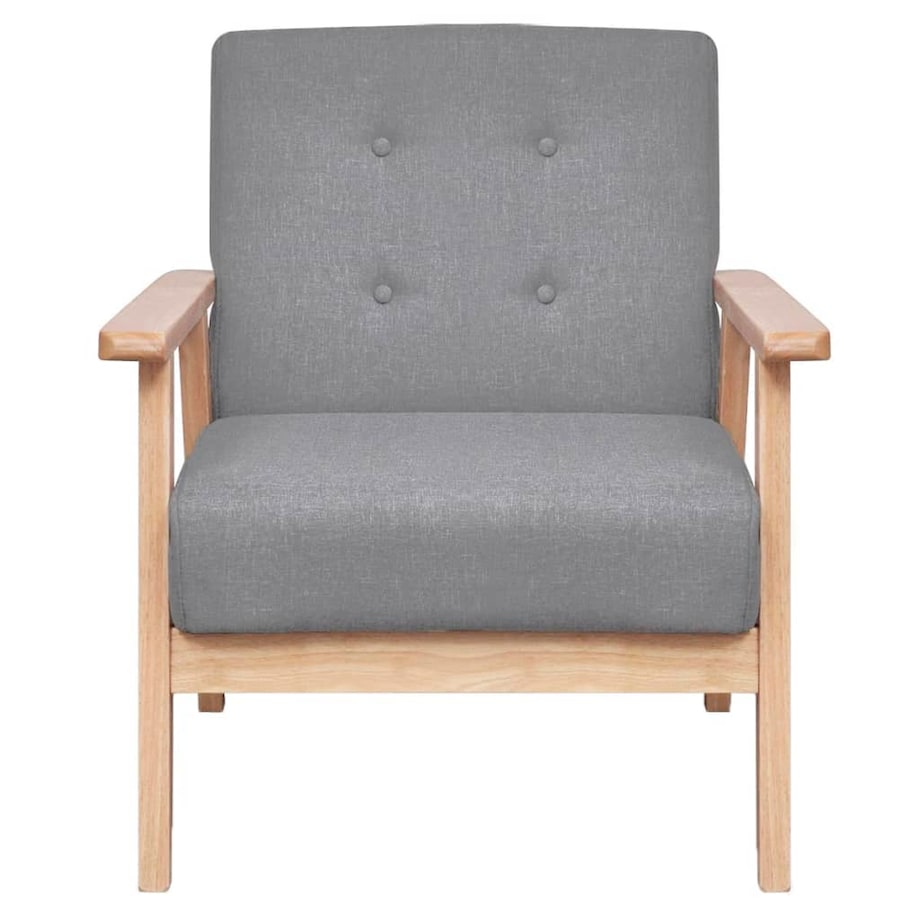 vidaXL Zestaw wypoczynkowy: sofa i fotel, materiałowy, jasnoszary