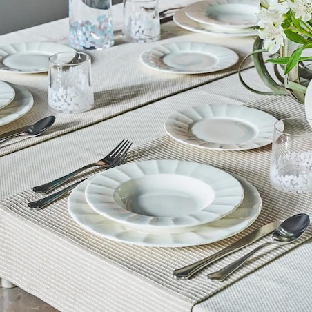 Queen Bianco Zestaw Obiadowy 18 szt