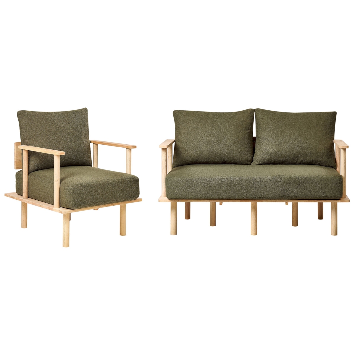 Komplet wypoczynkowy boucle 3-osobowy ciemnozielony ASKER