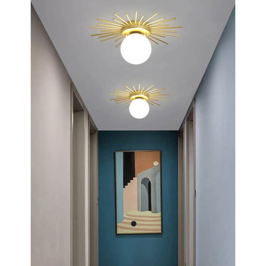 Sypialniany kinkiet Milano ABR-KV-E14 Abruzzo szklana kula złoty