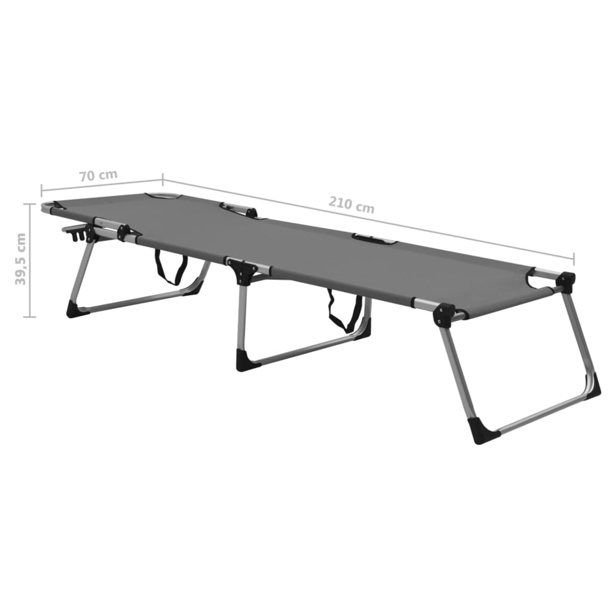 vidaXL Wysoki leżak dla seniora, składany, szary, aluminiowy