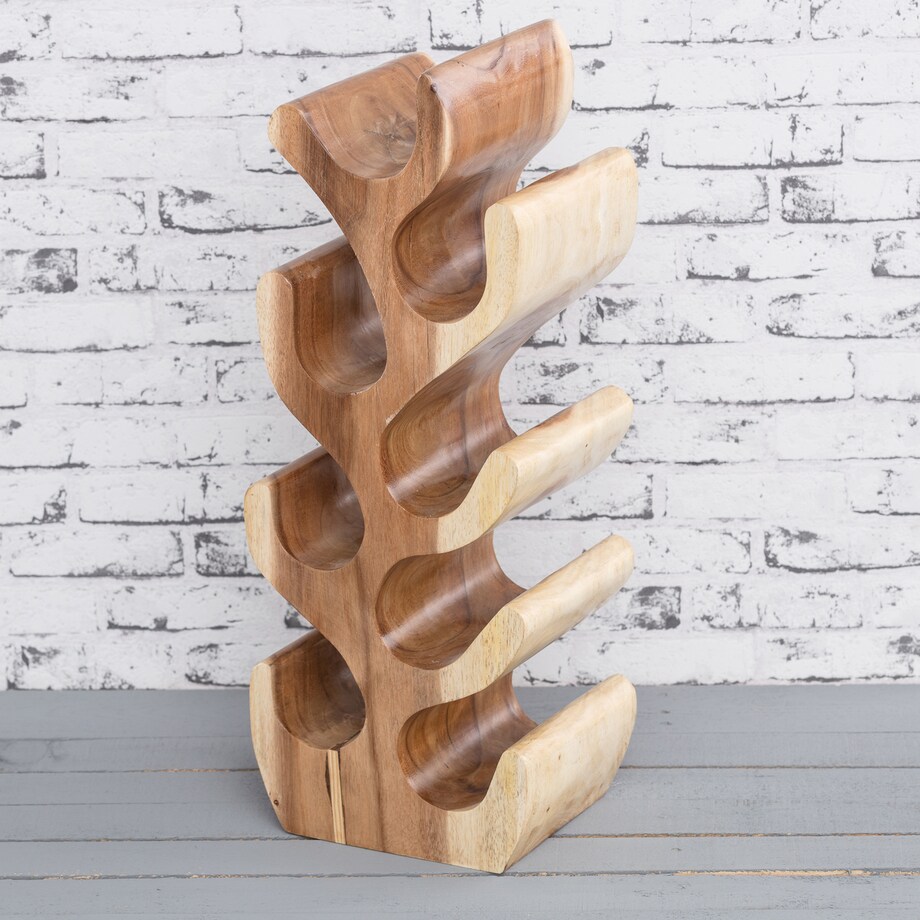 Stojak na wino Depok 68,5 cm natural, 27 x 19,5 x 68,5 cm