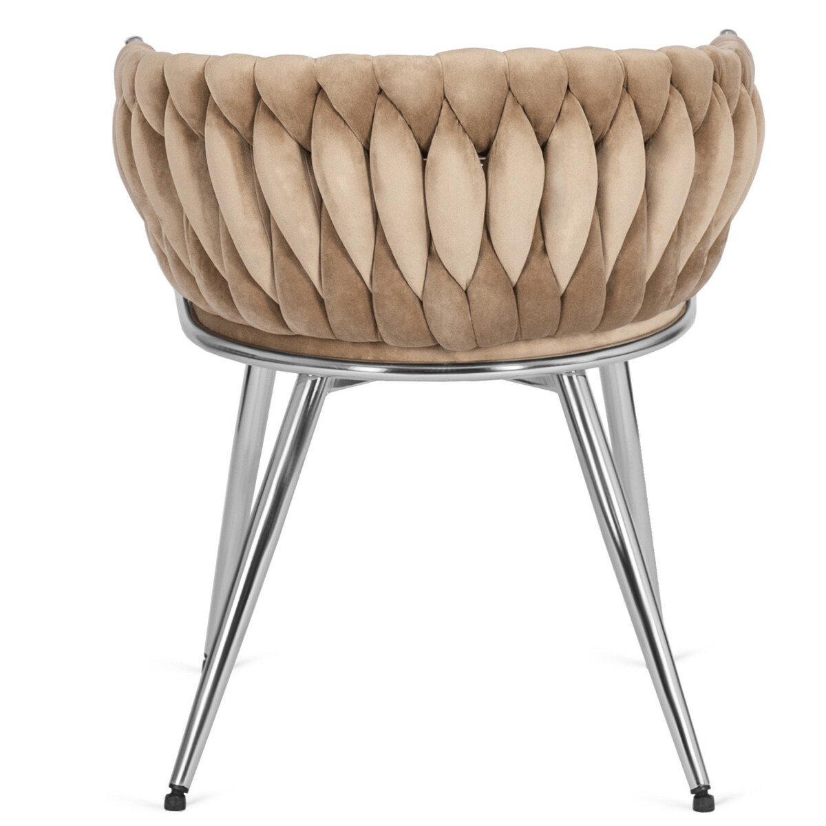 Krzesło Tapicerowane Plecionka Toaletki Loft SIENA Beżowe