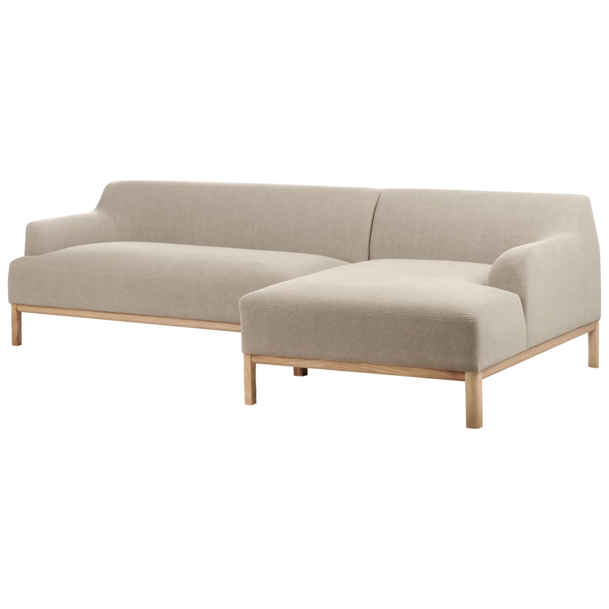 Sofa narożna lewostronna SOSJO Beżowoszary Tkanina Lewostronny