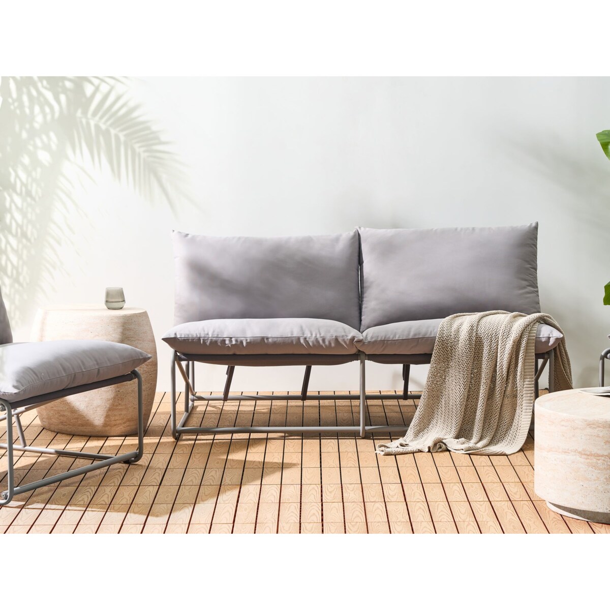 Sofa ogrodowa dla 2 osób PICO Metal Szary