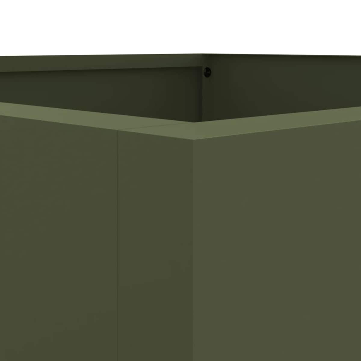 vidaXL Donica, oliwkowa, 52x48x75 cm, stal