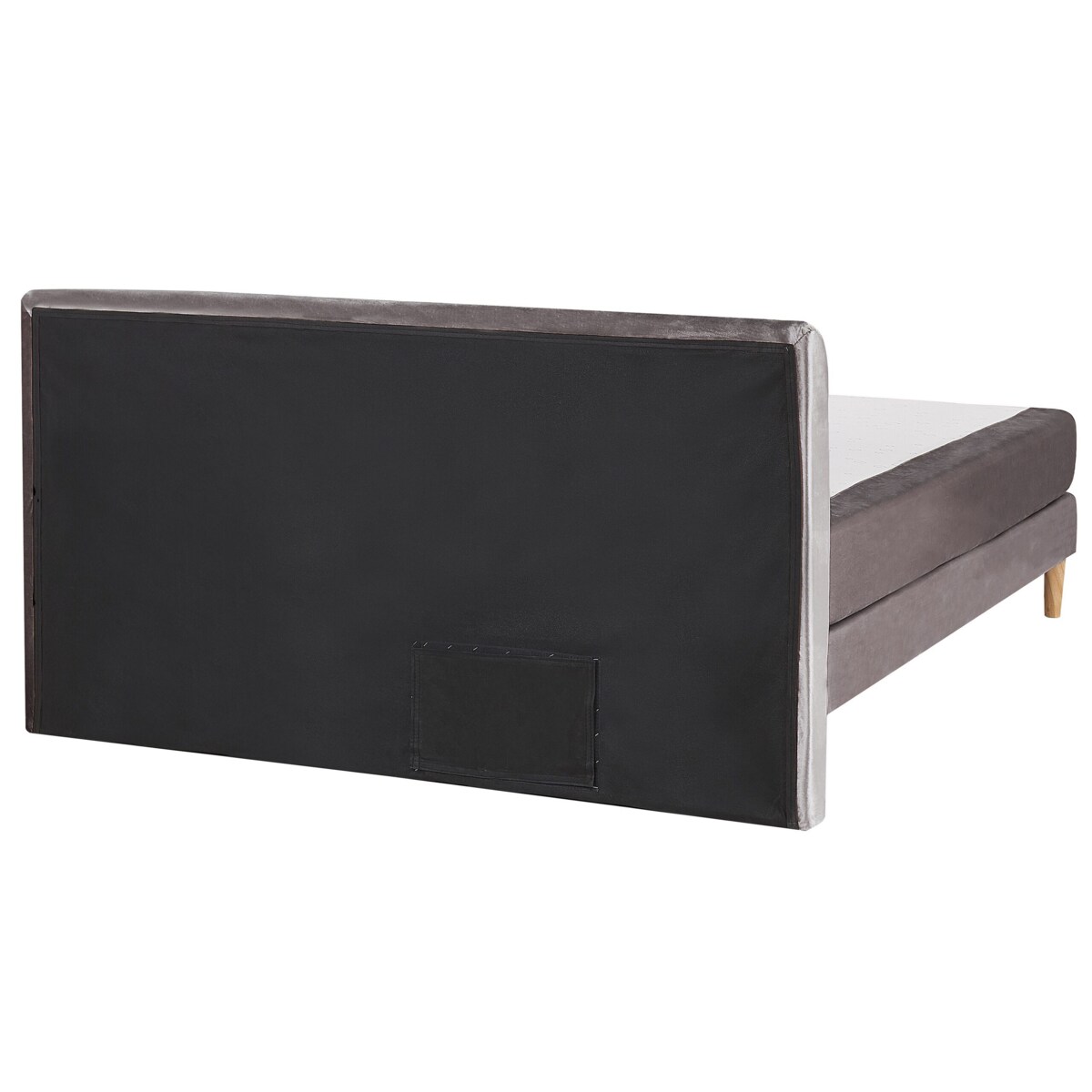 Łóżko kontynentalne welurowe 160 x 200 cm szare MARQUISE