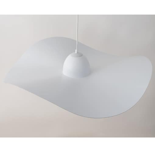 Lampa wisząca metalowa KAPELLO biały zwis do jadalni kapelusz