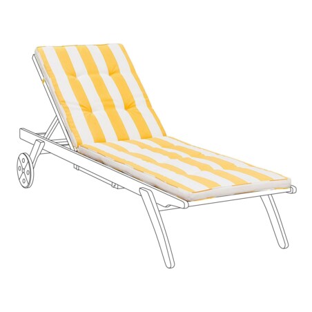 Poduszka na leżak ogrodowy żółto-biała CESANA