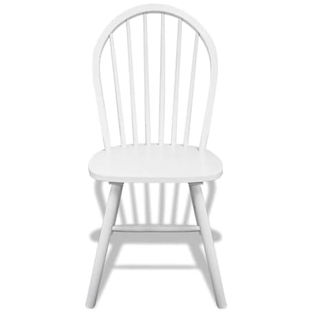 vidaXL Krzesła jadalniane, 6 szt., białe, lite drewno kauczukowca