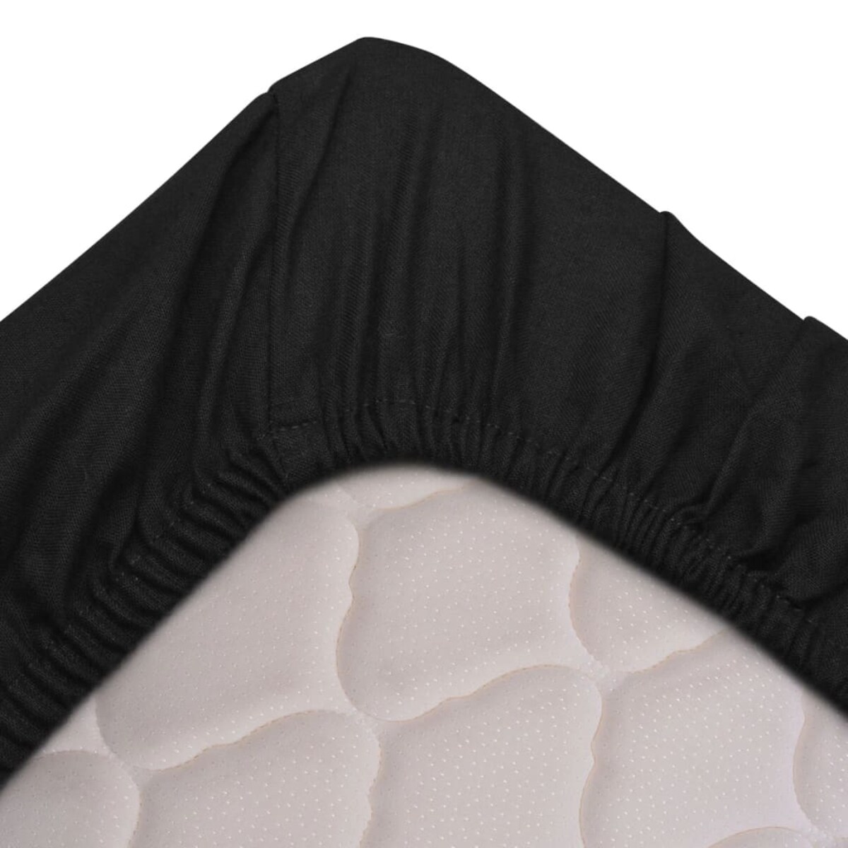 vidaXL Prześcieradła z gumką, 2 szt., 180x200 cm, bawełna, czarne