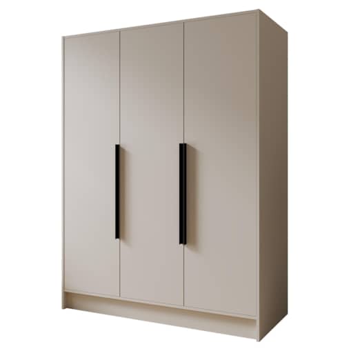 Szafa 150 gładka ORTO bez lustra z czarnymi uchwytami, kaszmirowa