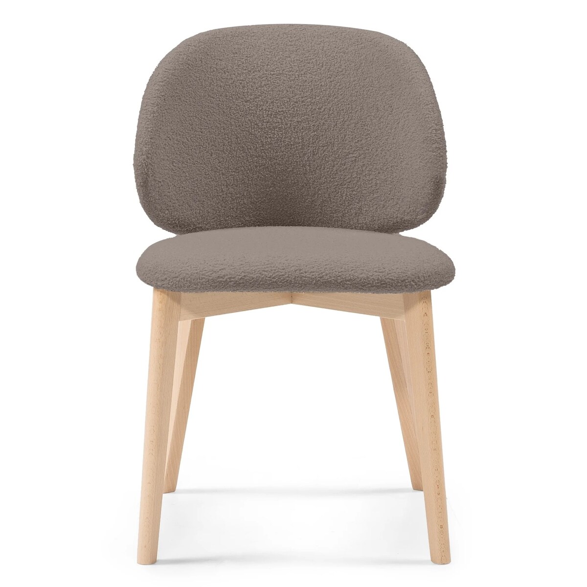 Krzesło SELMA -VI brązowoszare/buk/boucle 79x48x48 cm