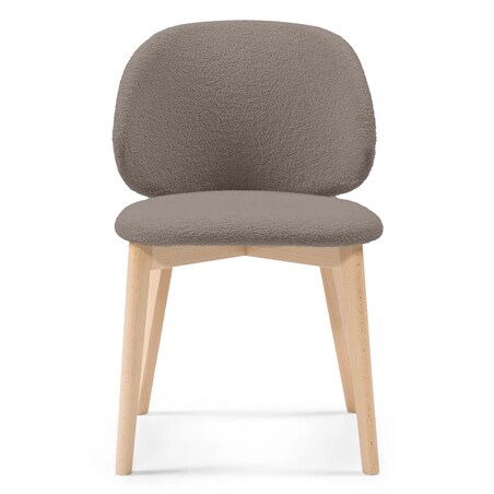 Krzesło SELMA -VI brązowoszare/buk/boucle 79x48x48 cm