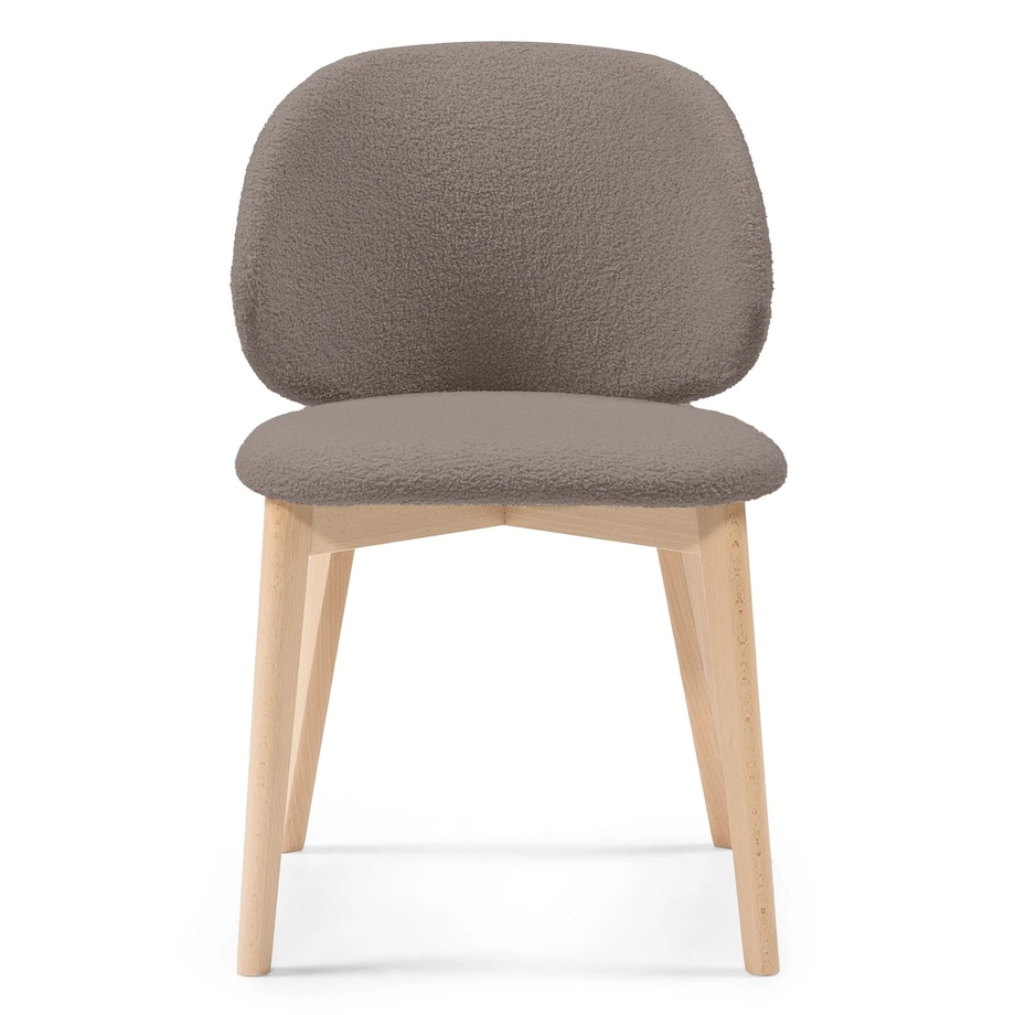 Krzesło SELMA -VI brązowoszare/buk/boucle 79x48x48 cm
