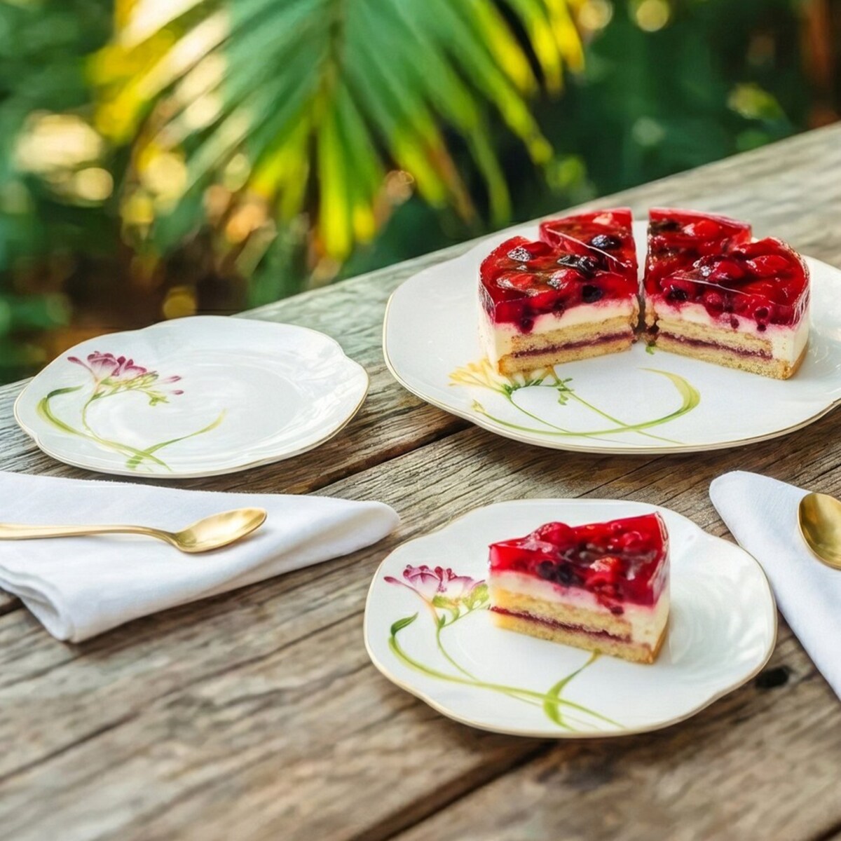 VILLA ITALIA Talerz do ciasta porcelanowy 25 x 25 cm AROMA di FRESIA