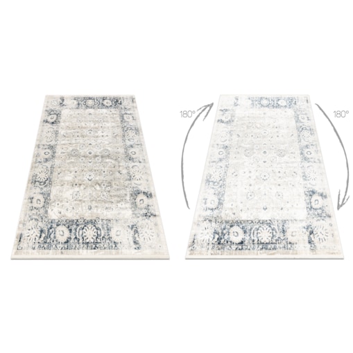 Dywan DISTIN 0843A biały / granatowy / 80x150 cm