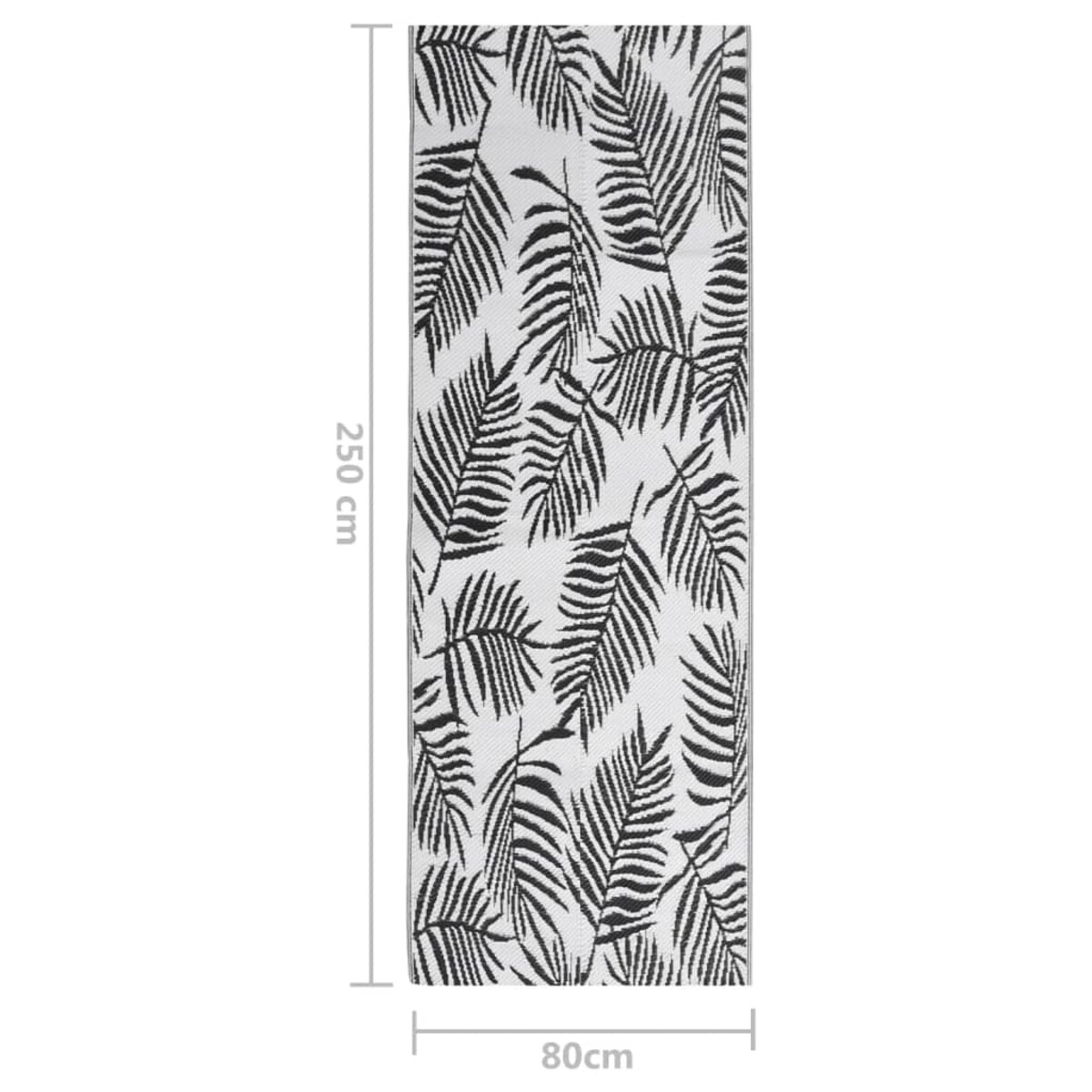 vidaXL Dywan zewnętrzny, ARAKIL czarny, 80 x 250 cm, PP