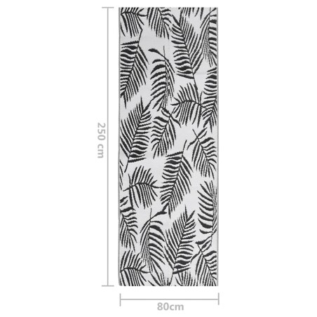 vidaXL Dywan zewnętrzny, ARAKIL czarny, 80 x 250 cm, PP