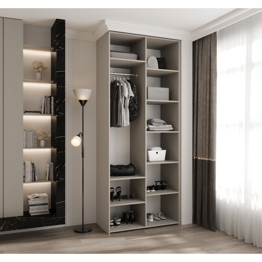 Szafa dwudrzwiowa Como 3 100 gł.50 kaszmir+czarny