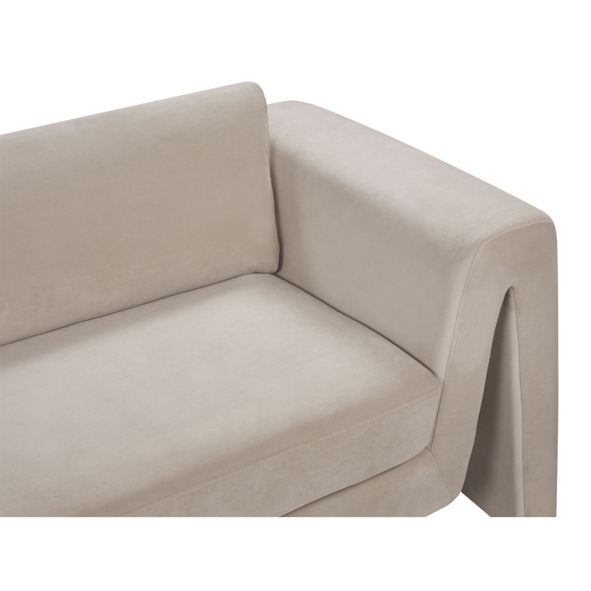 Sofa welurowa beżowoszara MAUNU