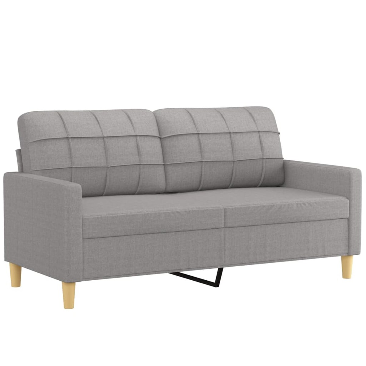 vidaXL Sofa 2-osobowa, jasnoszara, 140 cm, tapicerowana tkaniną