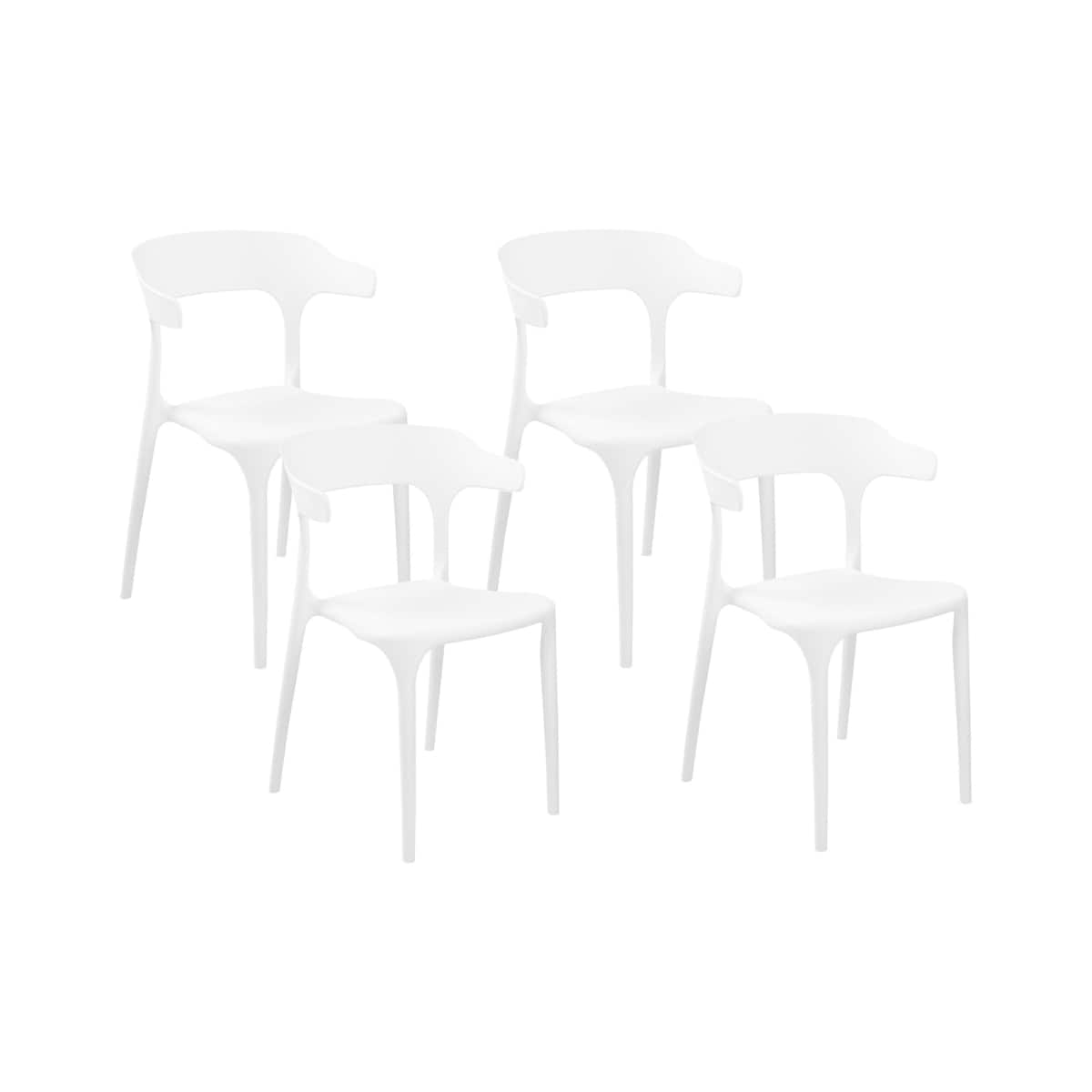 Zestaw 4 krzeseł do jadalni białe GUBBIO