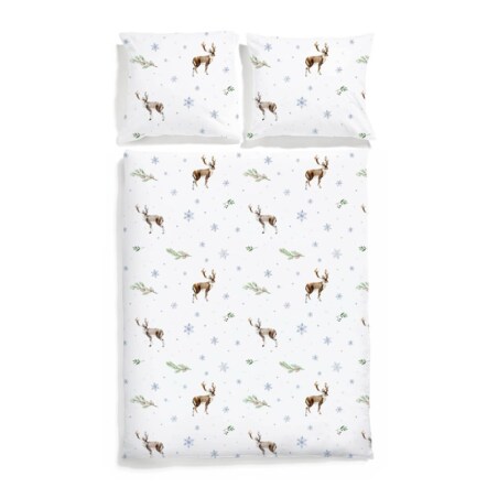 Pościel świąteczna Renifery 160/200 + 2 x 50/60 cm