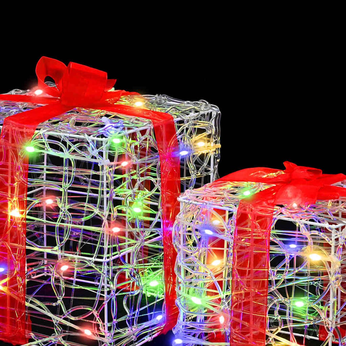 vidaXL Pudełko Prezentowe 3 pcs Wielokolorowe 20 x 20 x 20 cm Akryl