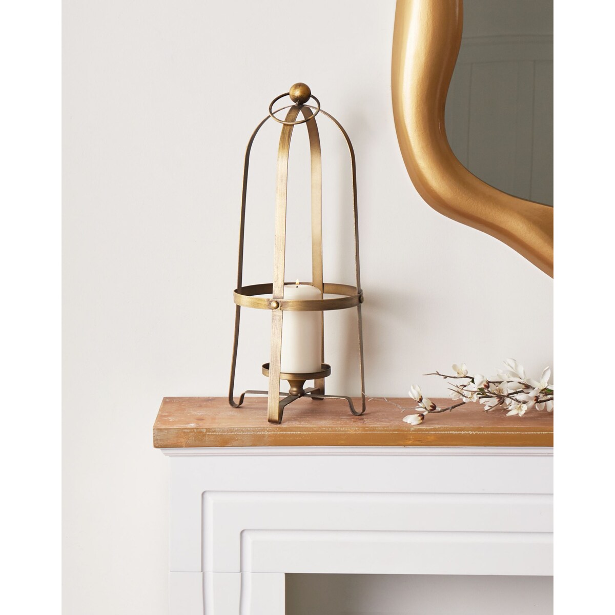 Świecznik MARAWI Metal 48 cm Złoty