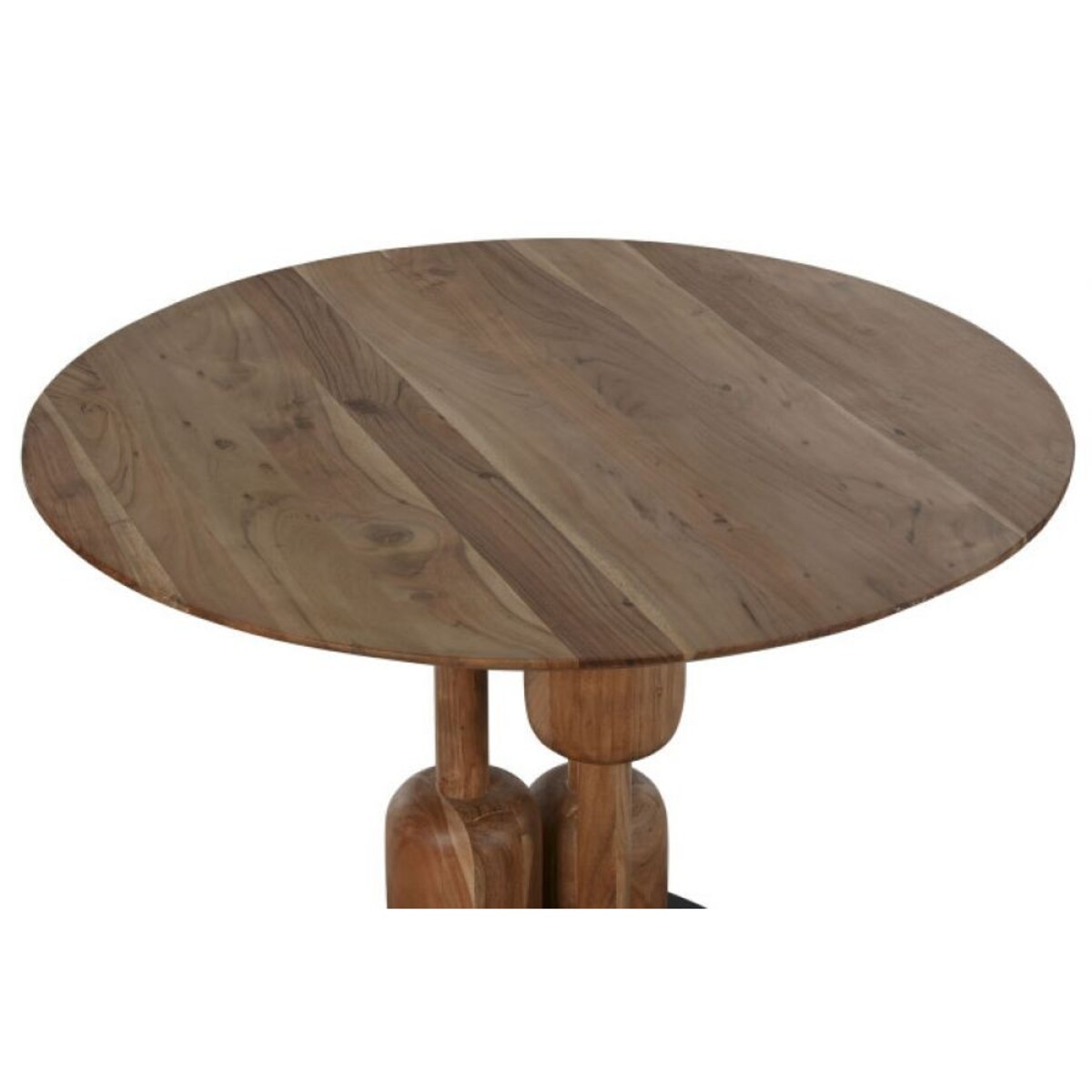 Okrągły stół z drewnianym akacjowym blatem Ø106 x 76 cm MIRABEL - II