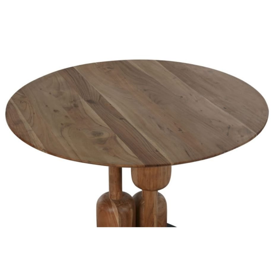 Okrągły stół z drewnianym akacjowym blatem Ø106 x 76 cm MIRABEL - II