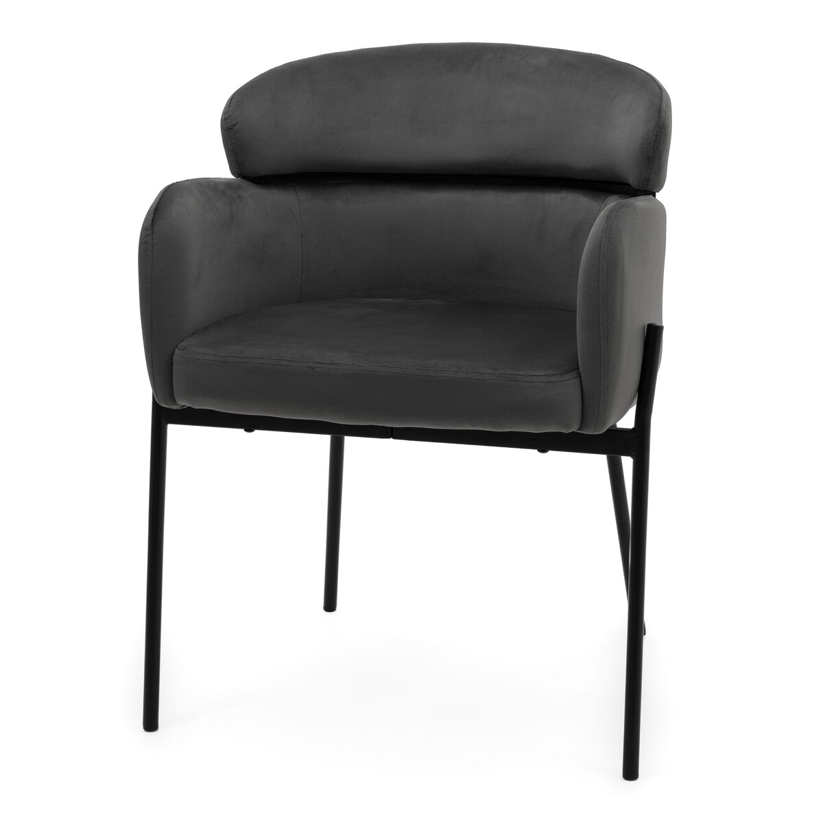 Krzesło tapicerowane welurowe do salonu BOLZANO szare