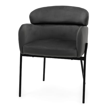 Krzesło tapicerowane welurowe do salonu BOLZANO szare