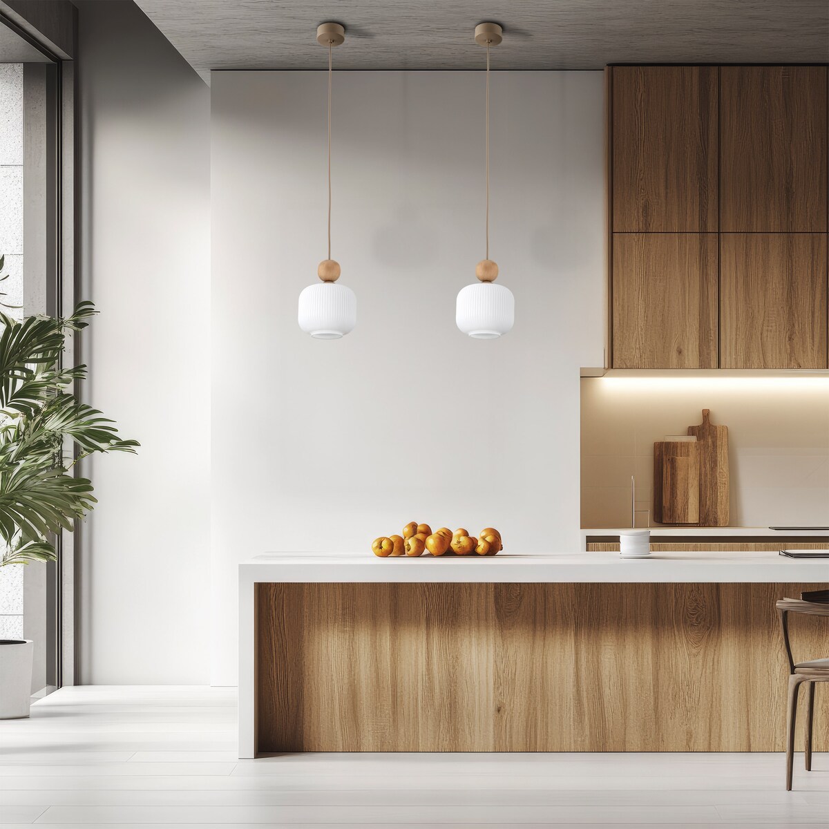 Lampa wisząca TK Lighting BALLO 11049 biało-beżowa E14 regulowana wysokość metal szkło 15 cm