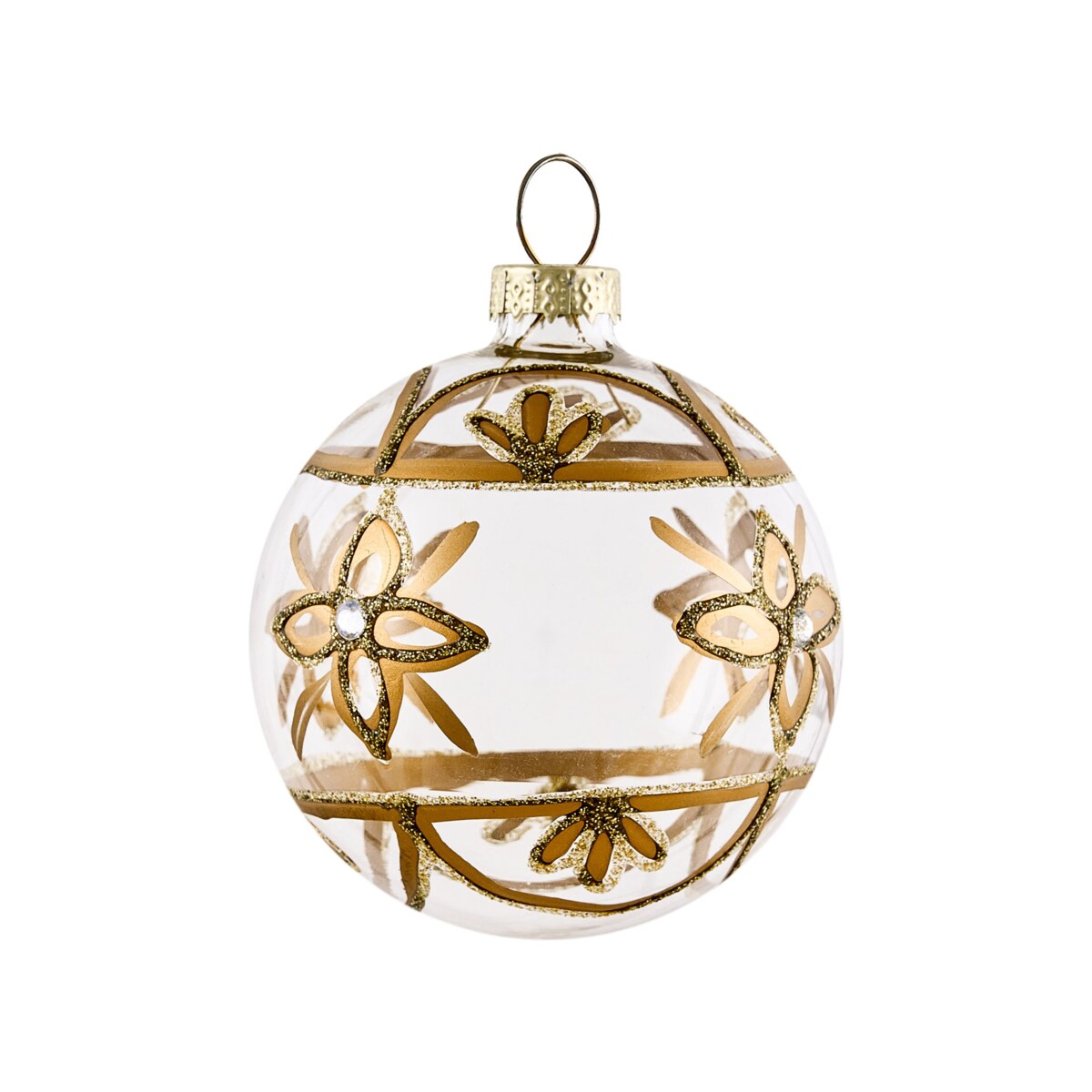 Zestaw 70 bombek FLICKER Szkło Złoty