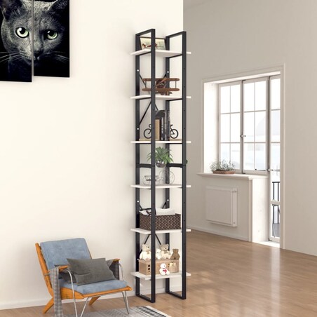 vidaXL Regał na książki, biały, 40x30x210 cm, materiał drewnopochodny