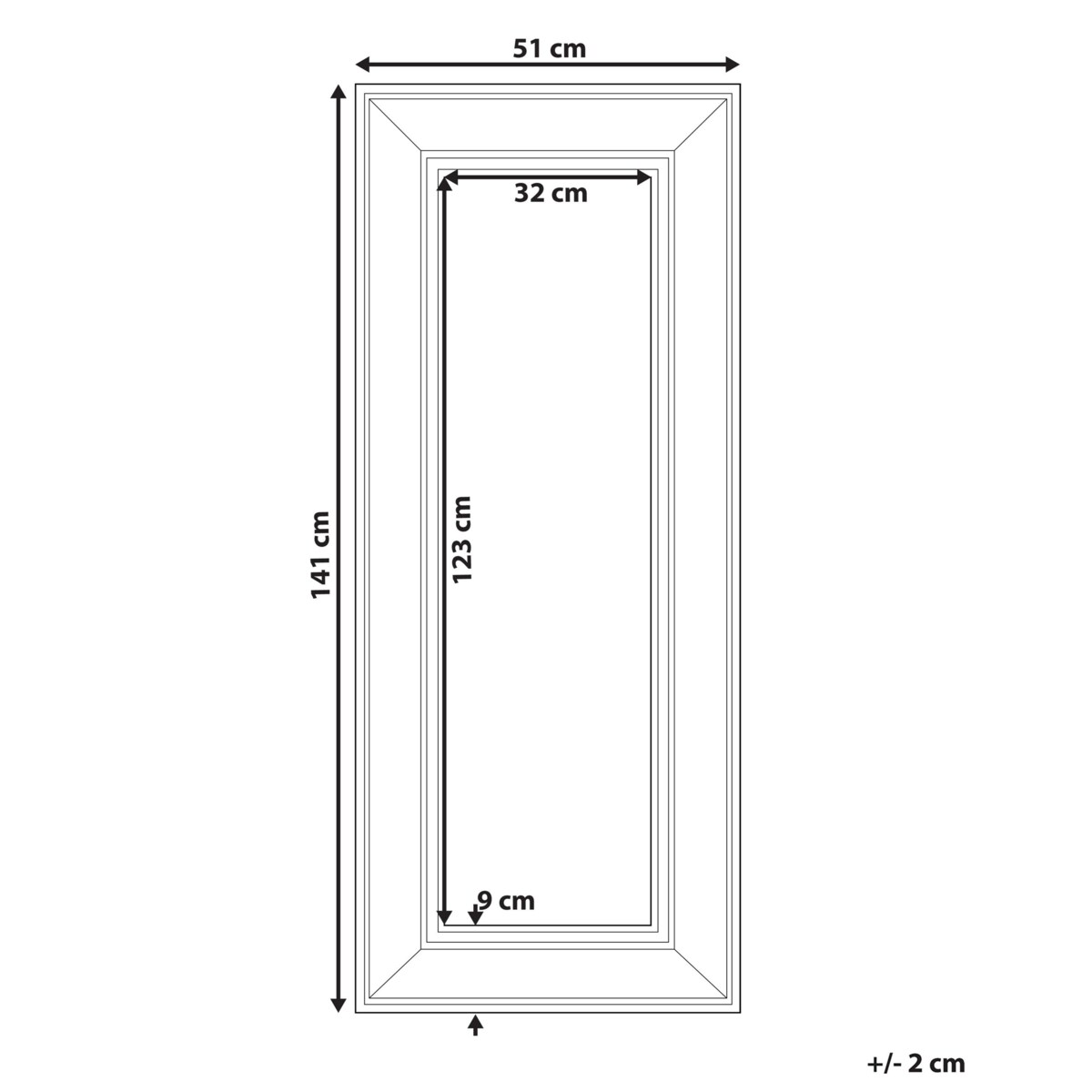 Lustro ścienne 51 x 141 cm złote ASPEN