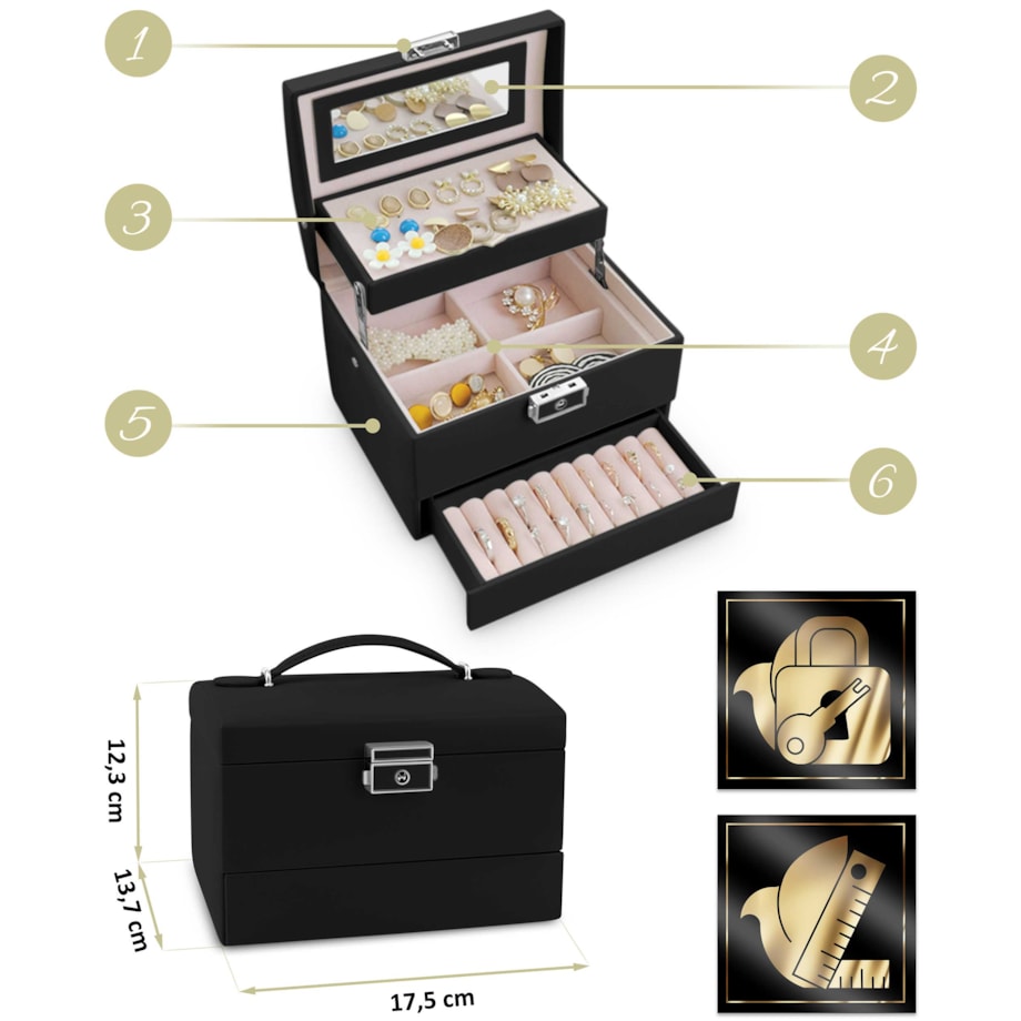 Szkatułka na biżuterię skrzynka pudełko kuferek Massido